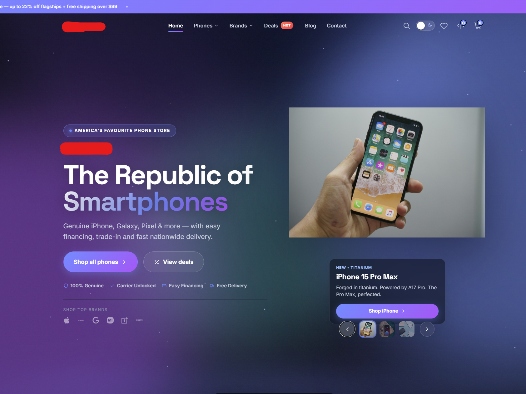 Phones Republic — Cinematic Smartphone Store & Full CMS